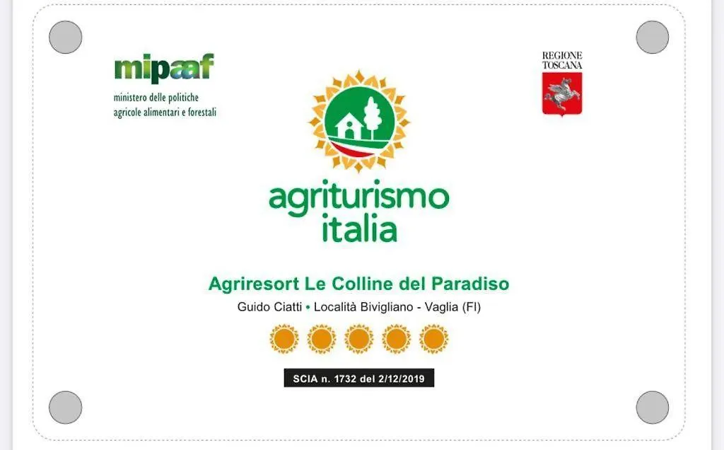 *****  Agri Resort & Spa Le Colline Del Paradiso Vaglia  Italy